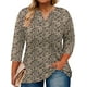 thumbnail image 1 of Blusa tipo túnica Romantii, talla grande, manga 3/4, cuello en V, estampado de leopardo, 1 of 5