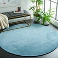 thumbnail image 3 of SAFAVIEH Himalaya Rachelle Solid Wool Area Rug, Blue, 4' x 4' Round, 3 of 9