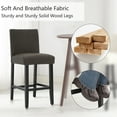 thumbnail image 4 of Foredo Faux Leather Bar Stools set of 2, Modern Upholstered Bar Height Bar Chairs, Soild Wood Legs Barstools with Back, Brown, 4 of 7