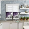 thumbnail image 5 of Purple Grey Ombre Kitchen Curtains and Valances Set, 3 Piece Kitchen Curtains Set 24 Inch Length, Modern Geometric Abstract Aesthetics Cream Rod Pocket Curtains Tier Farmhouse Window Curtains, 5 of 6