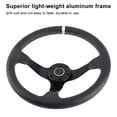 thumbnail image 4 of Accessory 350mm/14in 6 Bolts Deep Dish Black Leather Racing Steering Wheel W/ Horn, 4 of 7