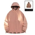 thumbnail image 2 of Rain Jacket Men Oversized Waterproof Windbreaker Jackets Trendy Two-Sided Plaid Hooded Coats Zip Up Winter Outerwear, 2 of 7