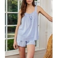 thumbnail image 2 of Ensemble de Pyjama Rayé Y2K pour Femmes, 2 Pcs, Camisole, Hauts Babydoll et Boxeurs Rayés Assortis, Ensemble de Détente, 2 of 7