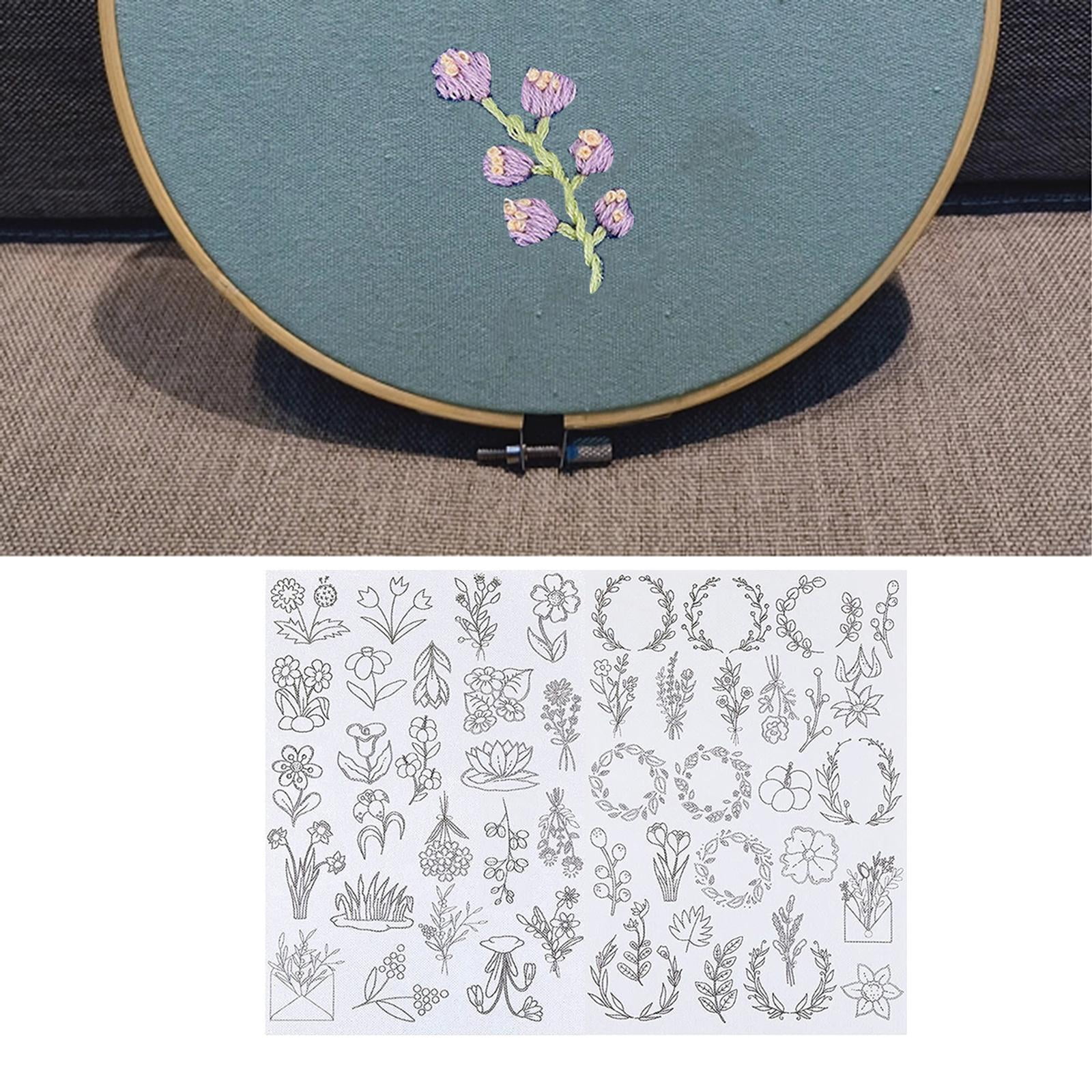 2Pcs/set Water Soluble Embroidery Paper Stabiliser with Flower Patterns  Hand Sewing Water Soluble Film DIY