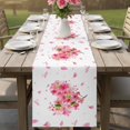 thumbnail image 4 of Pink Valentines Table Runner 120 Inches, Spring Leaves Botanical Floral Bed Runner Dresser Scarves Tabletop for Indoor Outdoor Parties/Ceremony/Banquet, 13"x 120", 4 of 8