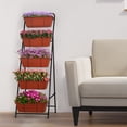 thumbnail image 6 of Outdoor 5-Tier Planter Rack with Drainage Holes and Removable Tray Brick Red Metal, 6 of 6