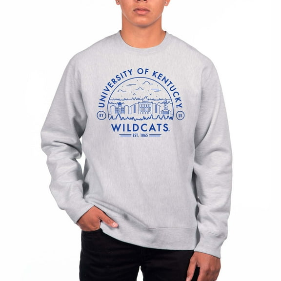 Men's Uscape Apparel Gray Kentucky Wildcats Premium Heavyweight Crew Neck Sweatshirt