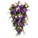 thumbnail image 5 of Corona floral en forma de lágrima, decoración de ventanas de pared de primavera, corona de puerta delantera, guirnalda para chimenea, hogar, boda, fie Púrpura, 5 of 8