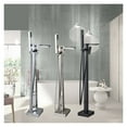 thumbnail image 2 of Matte Black Bathroom Standing Bathtub Faucet Tub Waterfall Spout Plastic Hand Shower Floor Stand Bath Tub Hot Cold Mixer Tap, 2 of 7