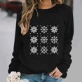 thumbnail image 6 of Jsaierl Merry Christmas Sweatshirts Womens Funny Snowflake Graphic Sweatshirt Ladies Soft Pullover Round Neck Holiday Long Sleeve Tops S-2XL, 6 of 6
