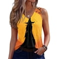 thumbnail image 2 of Bovemsi Tank Tops for Women V Neck Pumpkin Graphic Sleeveless, Halloween Layering Comfort Tops for Women Trendy L, 2 of 5
