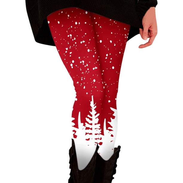 Gibobby Medias Termicas Afelpadas de Forro Polar Leggings estampados cómodos informales para mujer Pantalones largos de yoga(Rojo,G)