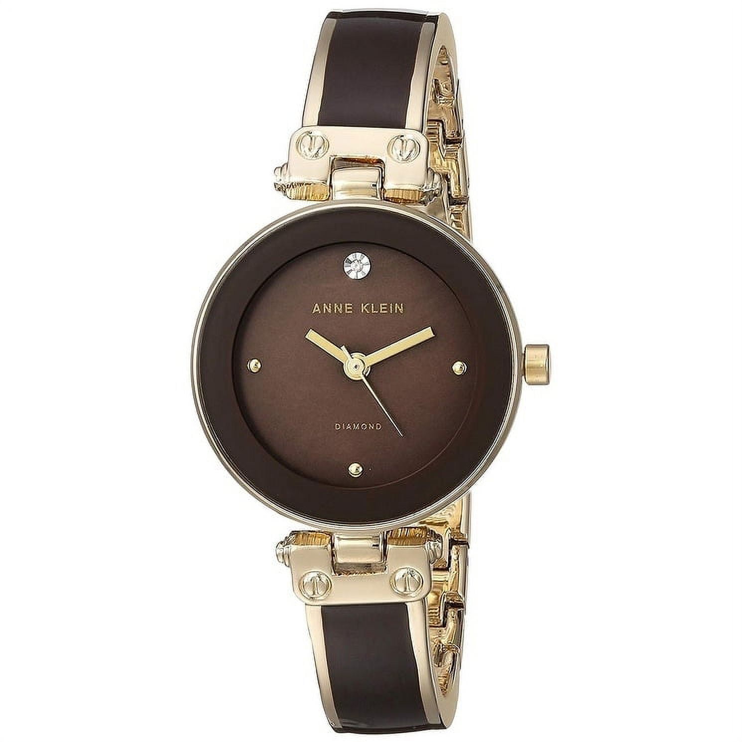 Anne Klein Women\'s Silver And Brown Analog Genuine Diamond Dial Bracelet Watch Legacy Diamond Dial Watch | Anne Klein main image 3