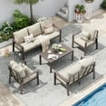 thumbnail image 2 of UDPATIO Aluminum Patio Furniture Set, Contemporary Outdoor Couch Set, Aluminum Patio Conversation Set, Beige, 2 of 9