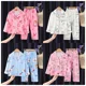 thumbnail image 2 of Sanrios My Melody Hello Kittys Cinnamoroll, conjunto de pijama con solapa estampado bonito para niños, cárdigan Kawaii, pantalones de manga larga, ropa para el hogar, 2 of 5