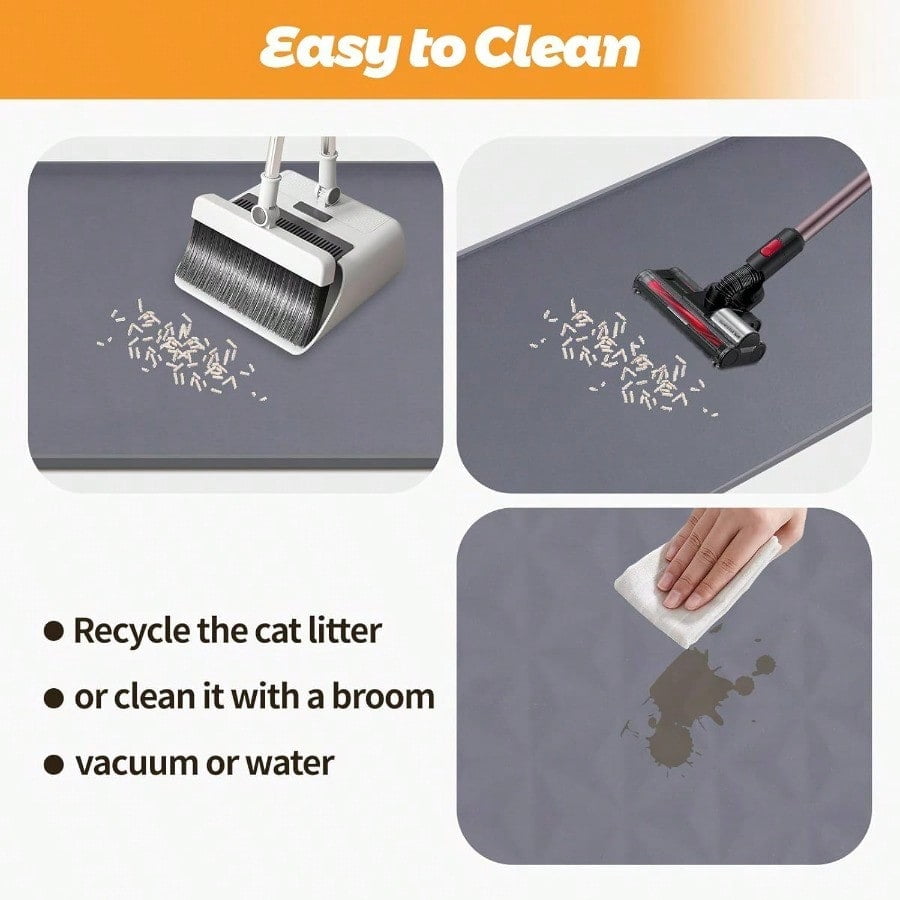 Cat Litter Mats 51 X 25.6 Extra Large Silicone Cat Mat For Litter Box Easy To Clean Kitty Litter Trapping Mat Soft On Kitty Paws Waterproof UrineProof Kitty Litter Mats For Floor Grey