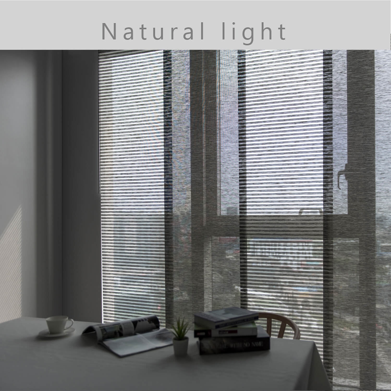 GoDear Design Adjustable Sliding Panel | Sliding Hanging Room Divider, Semi-Sheer, Moon