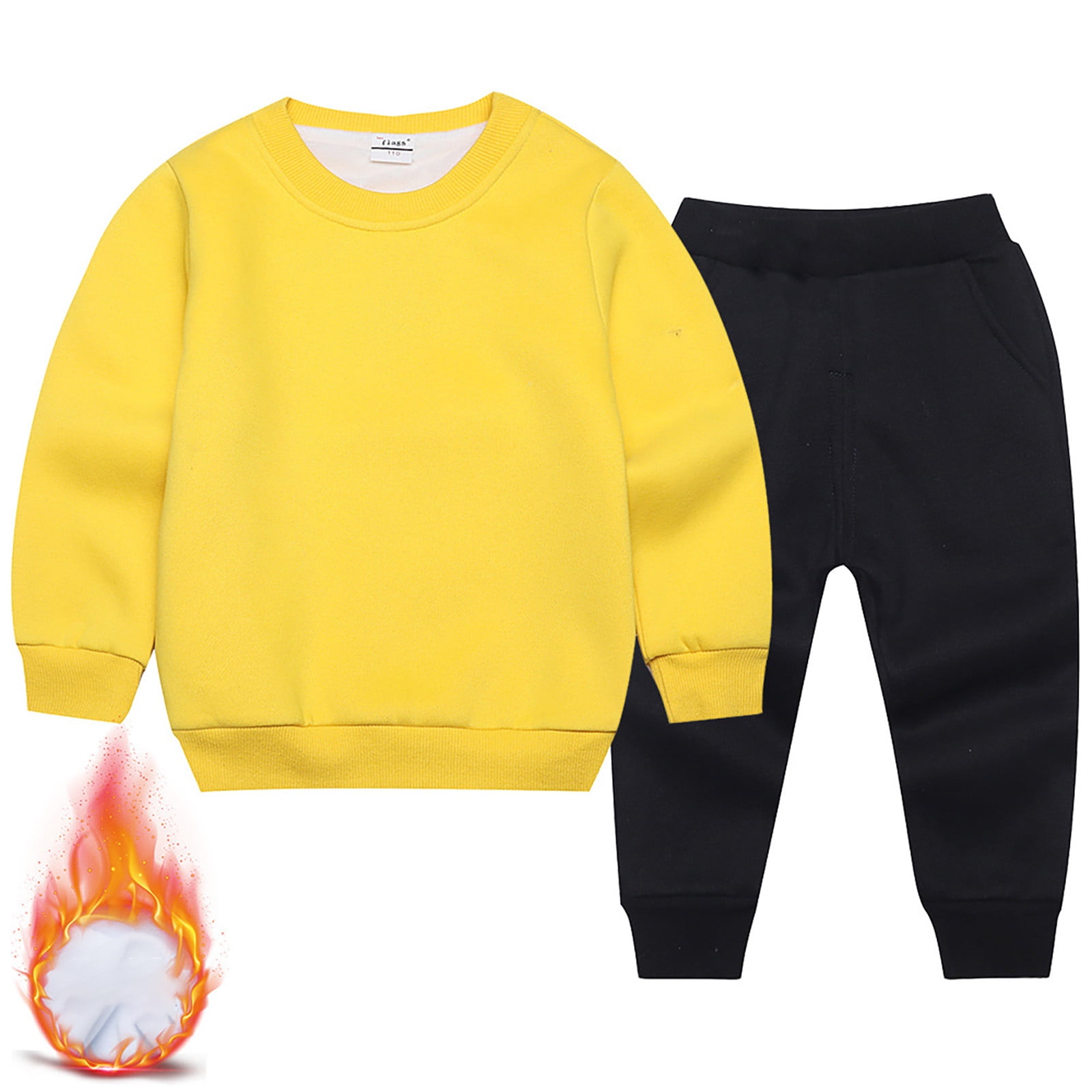 Fall Winter Toddler Baby Boy Girl Clothes Set Long Sleeve Crewneck Sweatshirt Top Casual Pants Outfit Sweatsuit