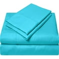 thumbnail image 4 of 1200 Thread Count 100% Egyptian Cotton 4-Piece Bed Sheet Set (1 Flat, 1 Fitted Sheet, 2 Pillow Covers) 24 Inches Deep Pocket Size Full XL Color Turquise Blue Solid, 4 of 5
