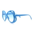 thumbnail image 6 of Womens Scribble Petal Rim Plastic Round Cute Feminine Sunglasses All Blue, 6 of 8