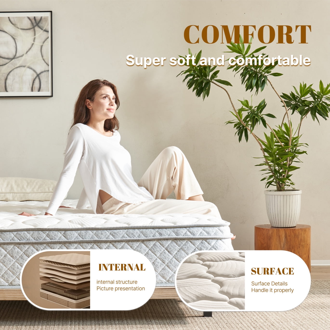 12-Inch Hybrid King Mattress in a Box with Cooling Gel Memory Foam & Pocketed Coils for Pressure Relief & Motion Isolation, CertiPUR-US & OEKO-TEX Certified, Medium Firmness for Couples & Families