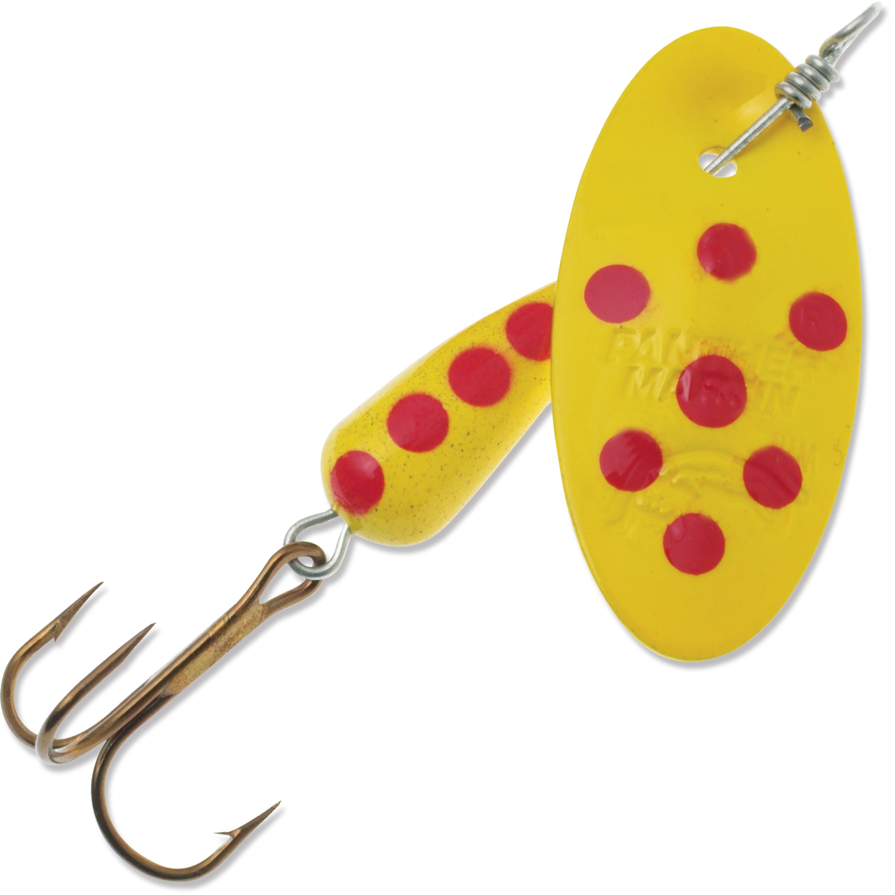 (2 pack) Panther Martin PMSP_6_Y Spotted Teardrop Spinners Fishing Lure - Yellow - 6 (1/4 oz)