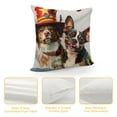thumbnail image 4 of Orinice  Fourth of July Throw Pillow Cushion Cover, Pet Animal Dog Cat Bird and Hamster with American Hat Celebration Image, Decorative Square Accent Pillow Case, 16" X 16", Red Black White, 4 of 5