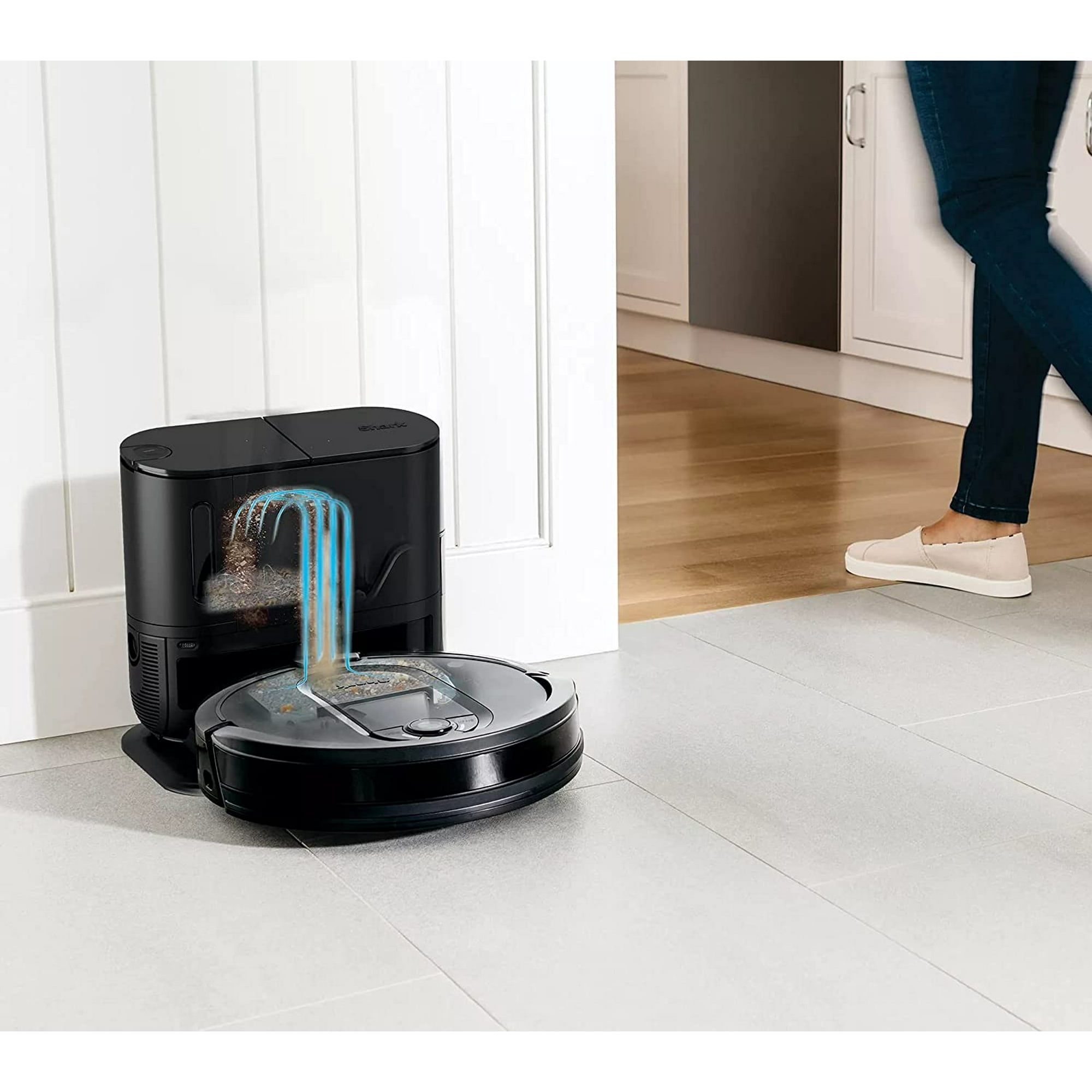 Shark IQ QR1000 Wi-Fi Robot Vacuum w/ Self-Empty Base & Self-Cleaning Brushroll (Black) - Certified Refurbished