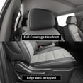 thumbnail image 4 of EKR Silverado Seat Covers Custom Fit for 2019-2026 Chevrolet Silverado Crew Cab 1500/1500 Limited/HD 2500/3500,Rear Seat W/No Armrest,Leather(Black), 4 of 8