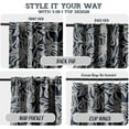 thumbnail image 2 of Vargottam Cotton Curtains for Windows - 3-in-1 Rod Pocket/Back Tab Short Window Drapes - Light Filtering Cotton Panels - Set of 2, 52"x63" - Abstrct Floral Design (Blue), 2 of 6