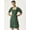 Green, variant on DressBerry Women’s Solid Cotton Poplin Dress Square Neck with Attached Fabric Belt Short Puffed Sleeves Knee Length Regular Wear Light Weighted Casual Summer Dress