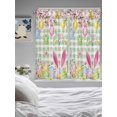 thumbnail image 3 of Happy Easter Living Room Curtains 2 Panel, Spring Bunny Eggs Flower Sage Green Plaid Cafe Window Treatment, Extra Long Farmhouse Bedroom Bathroom Kitchen Curtains Drapes 104"x72", 3 of 6