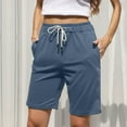 thumbnail image 2 of Women's 7"/ 10" Bermuda Shorts Long Comfy Cotton Sweat Shorts Summer Knee Length Lounge Shorts with Pockets, 2 of 8