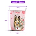 thumbnail image 5 of Happy Valentine's Day Shetland Sheepdog holding flowers Foldable Laundry Basket Sheltie Dog Lover Gifts Organizer Storage with Handles - 3005, 5 of 5