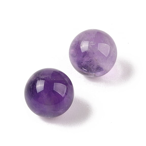 Natural Amethyst No Hole Sphere Beads Round 10mm