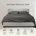 thumbnail image 2 of 900 Thread Count 100% Egyptian Cotton 4-Piece Bed Sheet Set (1 Flat, 1 Fitted Sheet, 2 Pillow Covers) 15 Inches Deep Pocket Size Twin Color Grey Solid, 2 of 6