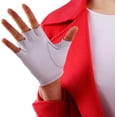 thumbnail image 2 of QIN FE Gants Courts en Cuir Véritable Sans Doigts Peau d'Agneau Blanche Véritable Mouton Demi-Doigt, 2 of 6