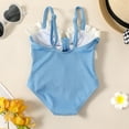 thumbnail image 5 of TAIAOJING Toddler Baby Girls Summer Swimsuits Sleeveless Blue Colour Green Ruffles Bikini Swimwear 9-12 Months, 5 of 6