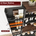 thumbnail image 4 of ChVans Farmhouse 71" Tall Kitchen Pantry with 12 Hanging Shelves, 4 Barn Doors Pantry Storage Cabinet with Load-Bearing Steel Pipe and Adjustable Shelves for Kitchen, Dining Room, Living Room, Black, 4 of 11
