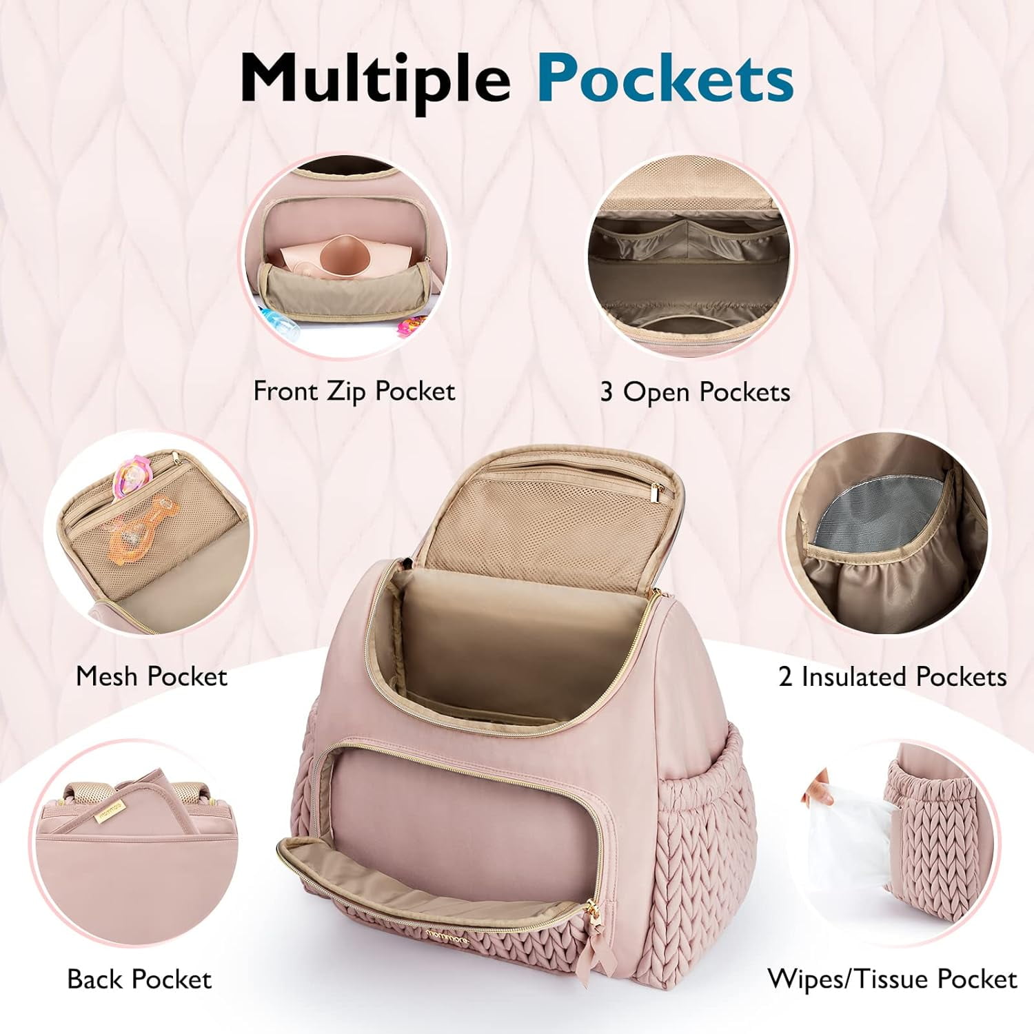 mommore Small Diaper Bag with Stroller Organizer with Insulated Pocket
