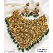 FIRST RAY MART Beautiful Antique Temple Necklace Set /Indian Women Jewellery Gold Plated Fashion Jewelry/Designer Pearl Necklace / Wedding Wear Bridal Gift