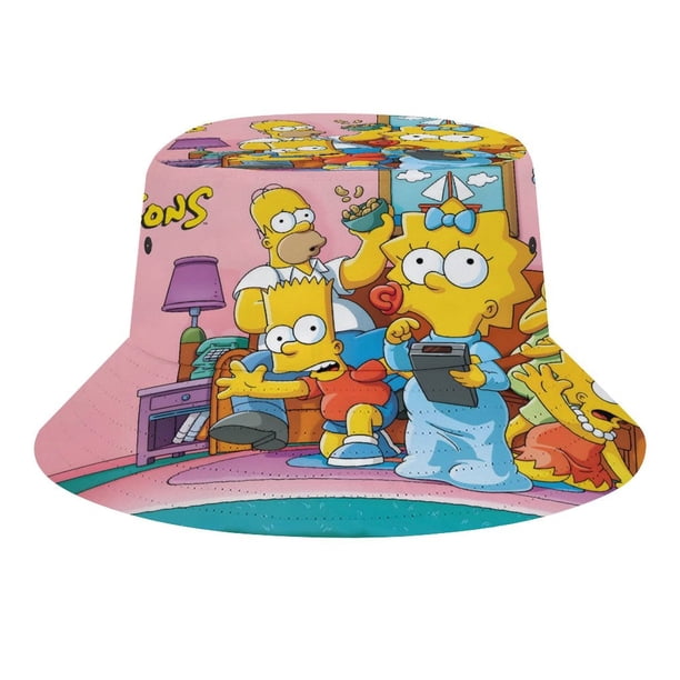 Los Simpson Sombrero bucket para adultos, gorra de protección solar, sombrero de pescador plegable para viajes al aire libre, pesca y actividades de verano