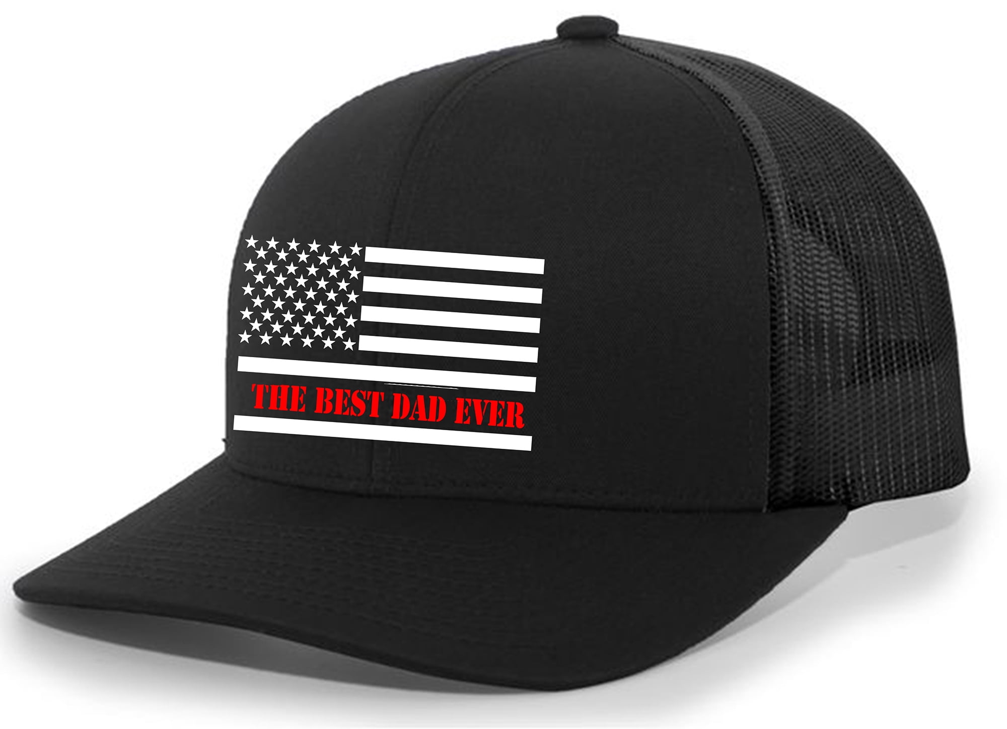Mens Best Dad Ever Hat Embroidered American Flag Patriotic USA ...