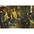 thumbnail image 2 of Michael Ancher 18x13 Gold Ornate Wood Frame and Double Matted Museum Art Print Titled - In the Merchant's Booth One Winter Day when No Fishing (1891), 2 of 4