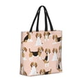 thumbnail image 2 of Naloa Beagle Dog On Brown Tote Bag for Women, Foldable Tote Bag With Zipper, Large Shoulder Bag, Top Handle Handbag for Travel, Work, Shopping, 2 of 9