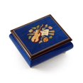 thumbnail image 1 of Inspiring Royal Blue Music Theme with Violin Wood Inlay Music Box - Don't It Make My Brown Eyes Blue (C Gale) - SWISS, 1 of 2