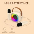 thumbnail image 6 of SANMADROLA Mini Karaoke Machine for Kids Adults, Toys for 3-12 Years Old Girls Boys Gifts, Kids Music Player Toys Christmas Birthday Gifts for Girls and Boys, 3,4, 5, 6, 7, 8+ Years Old Beige 2 Mic, 6 of 7