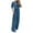 Blue, variant on EINCcm Women's 2 Piece Outfits Short Sleeve Crop Top and Wide Leg Work Pants with Pockets Business Matching Set Trendy Clothes