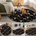 thumbnail image 5 of Black Cow Skull Round Area Rug 7Ft Washable Circle Rugs for Dorm Laundry Room, Southwestern Vintage Cowboy Boots Non-Slip Carpet Floor Mats Indoor Outdoor Carpet Runner Aesthetic Home Decor, 5 of 8