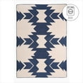 thumbnail image 4 of FH Home Machine Washable Area Rug - Hand Woven, Stain Resistant, Reversible - Premium Recycled Polyester Yarn - Aztec, Kilim - Kitchen, Bathroom, Laundry Room - Phoenix - Navy/Blush - 3 x 5 ft, 4 of 7